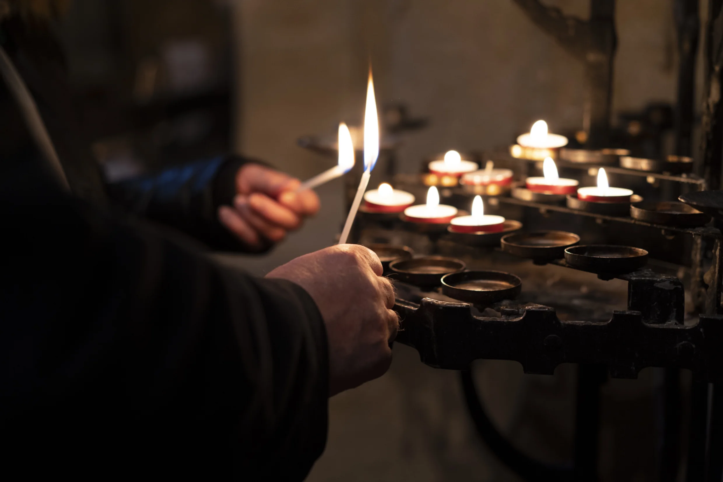 Church interior at Christmas